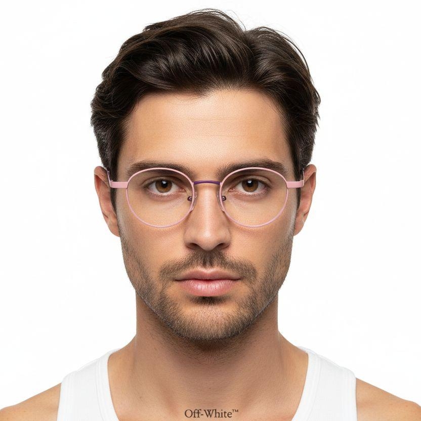 Oval Pink Metal Glasses #BS2425-0477