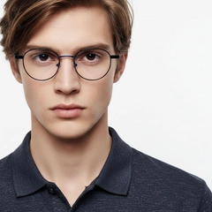 Oval Blue Metal Glasses #BS2425-0480