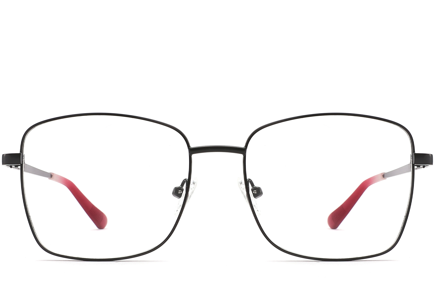 BS2425-0523_Black_Rectangular_Metal_Glasses_front