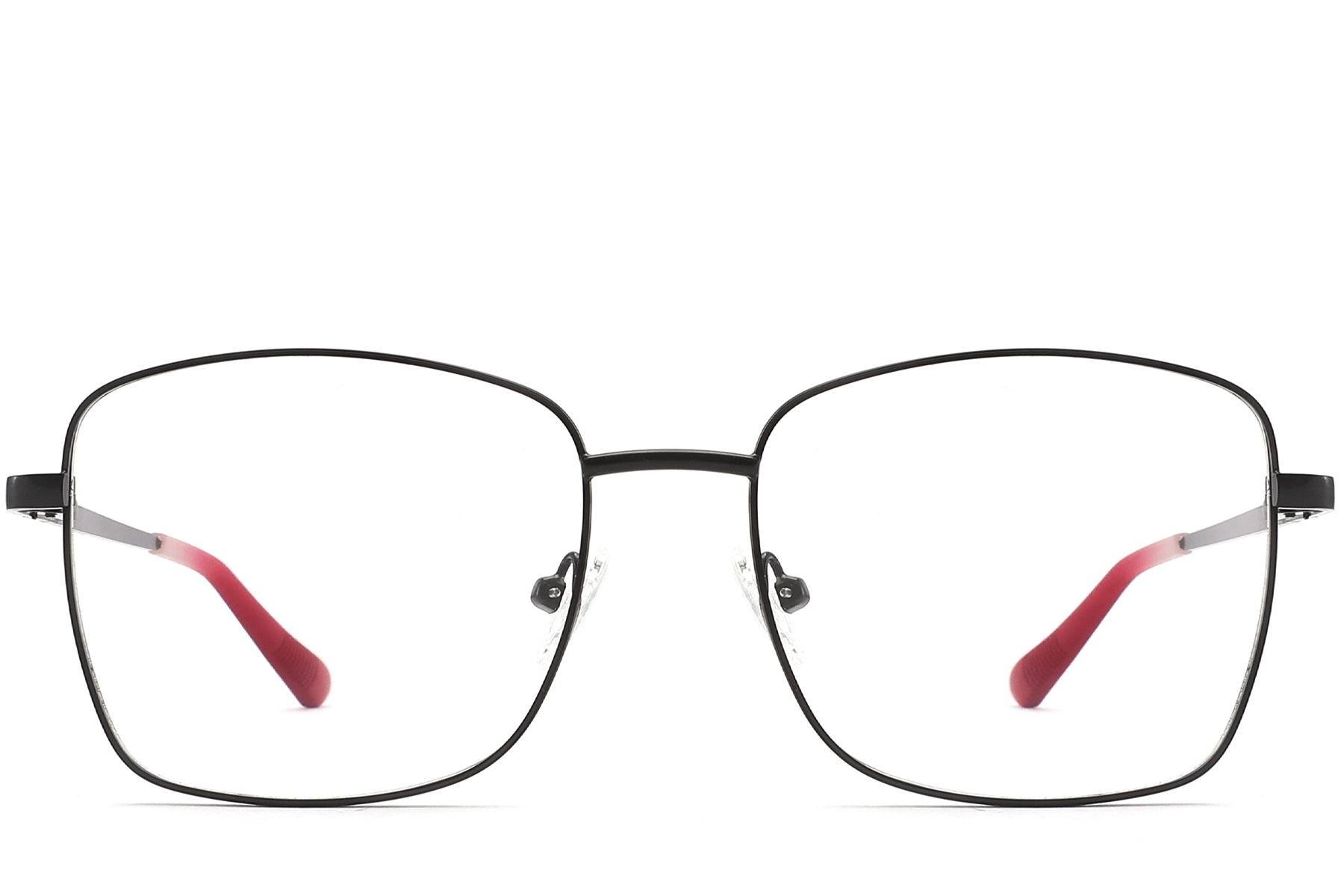 BS2425-0523_Black_Rectangular_Metal_Glasses_front