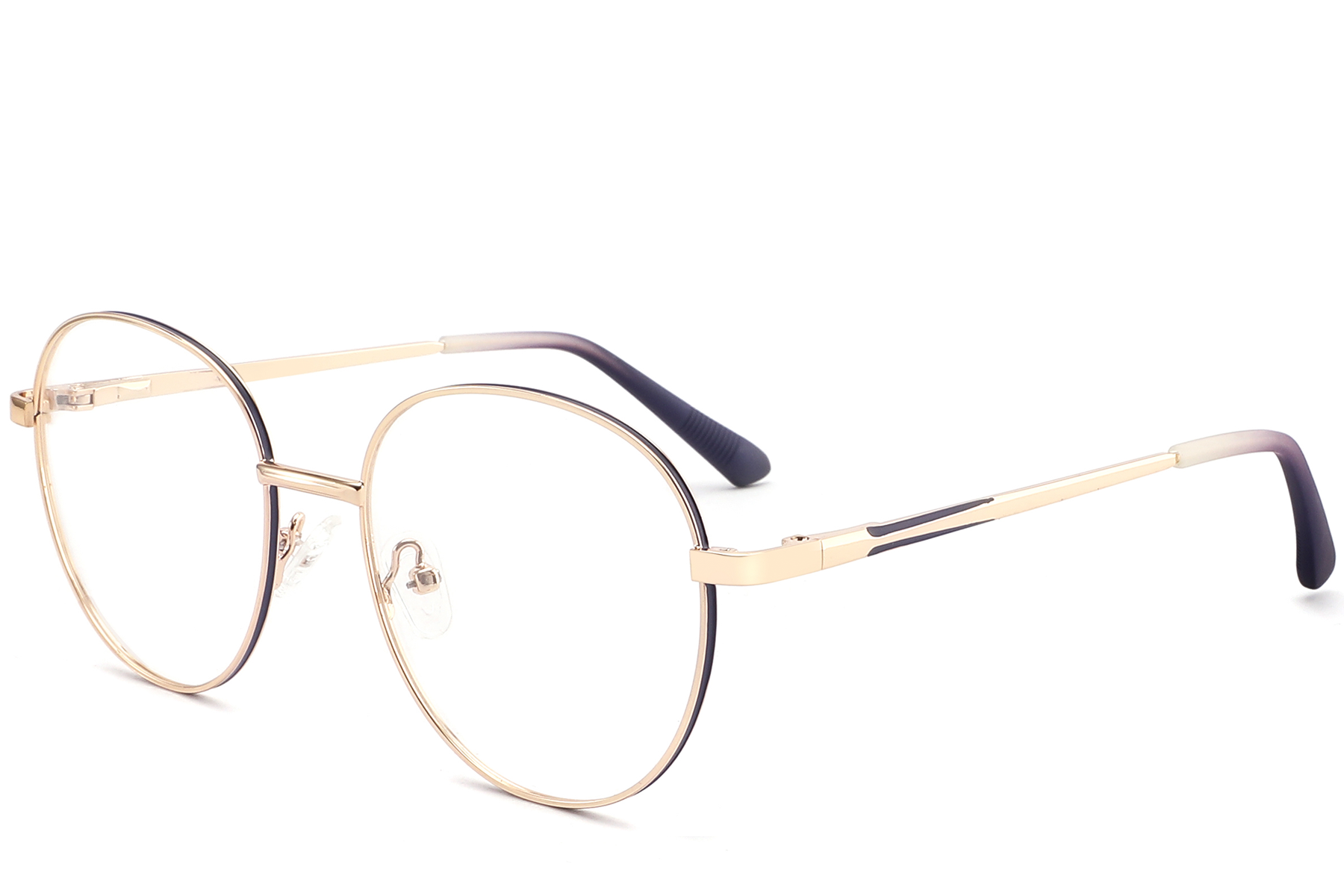 Oval Purple Metal Glasses #BS2425-0527