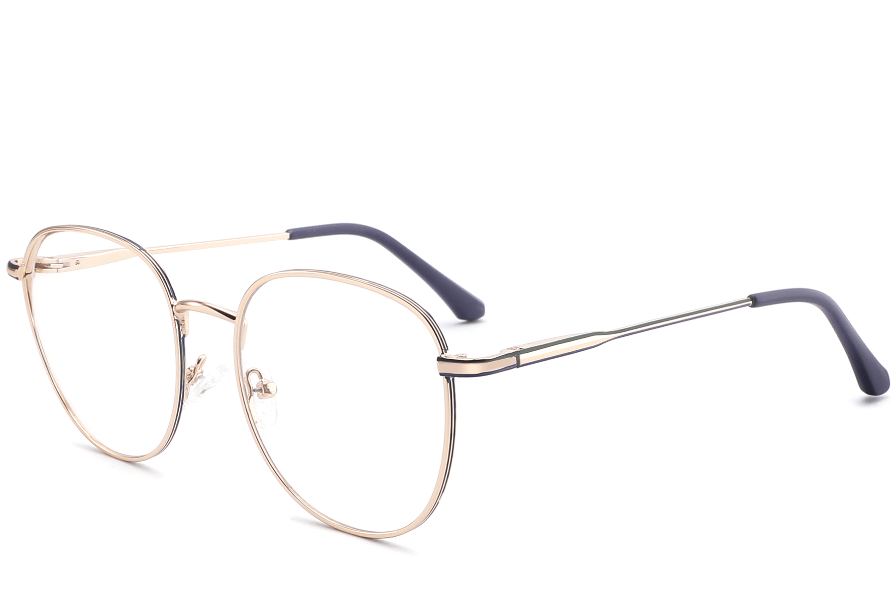 Oval Blue Metal Glasses #BS2425-0532