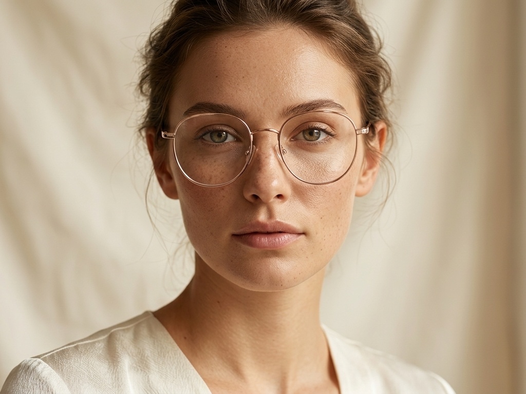 BS2425-0533_Brown_Oval_Metal_Glasses_corner-tryon_female