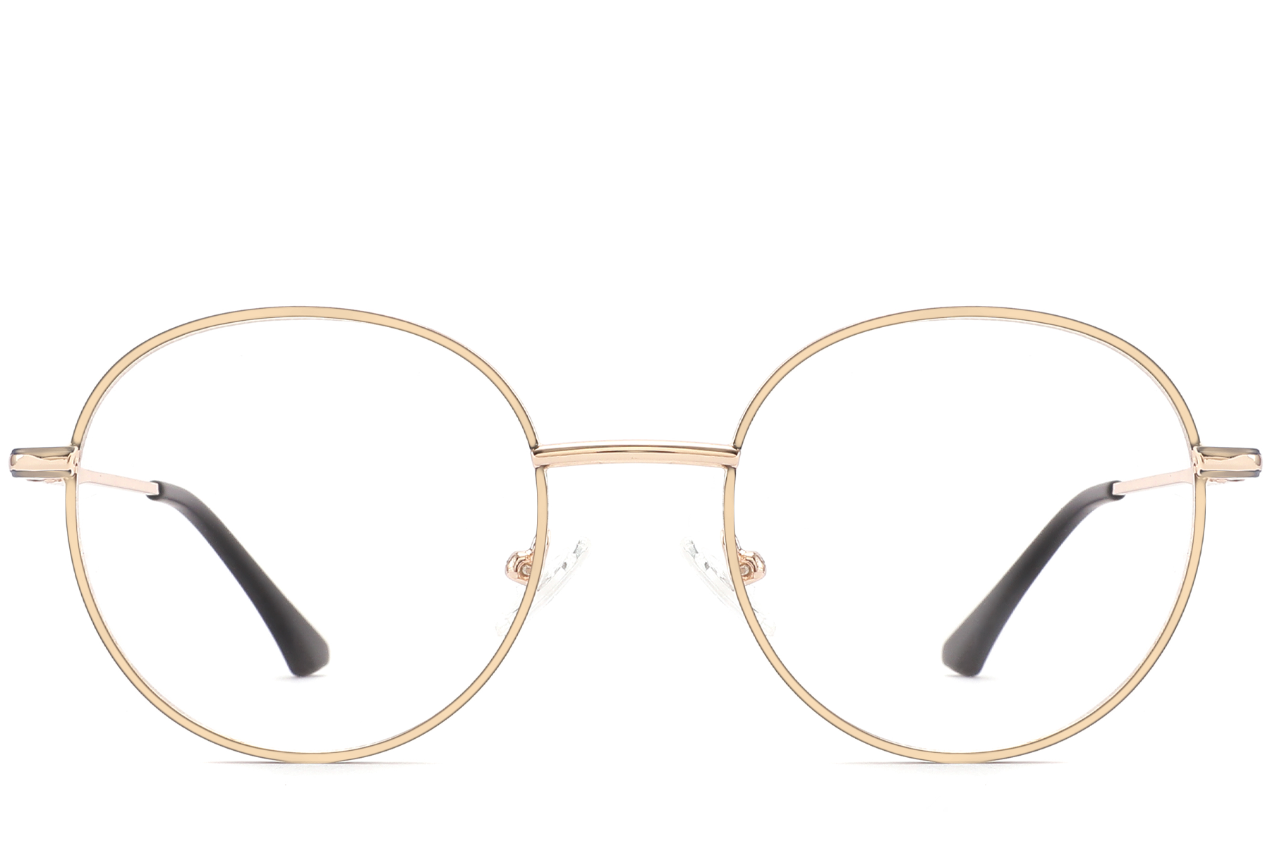 BS2425-0540_Golden_Oval_Metal_Glasses_front