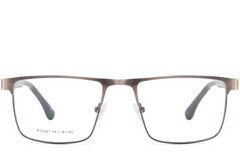 BS2425-0592_Silver_Rectangular_Metal_Glasses_front