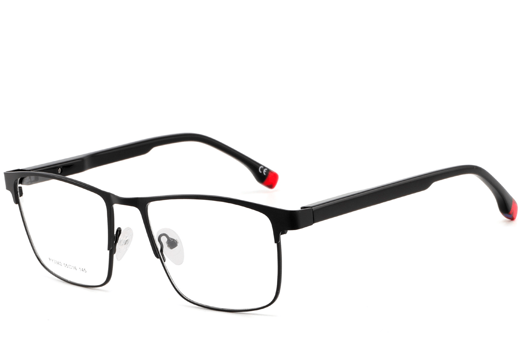 Rectangular Black Metal Glasses #BS2425-0598