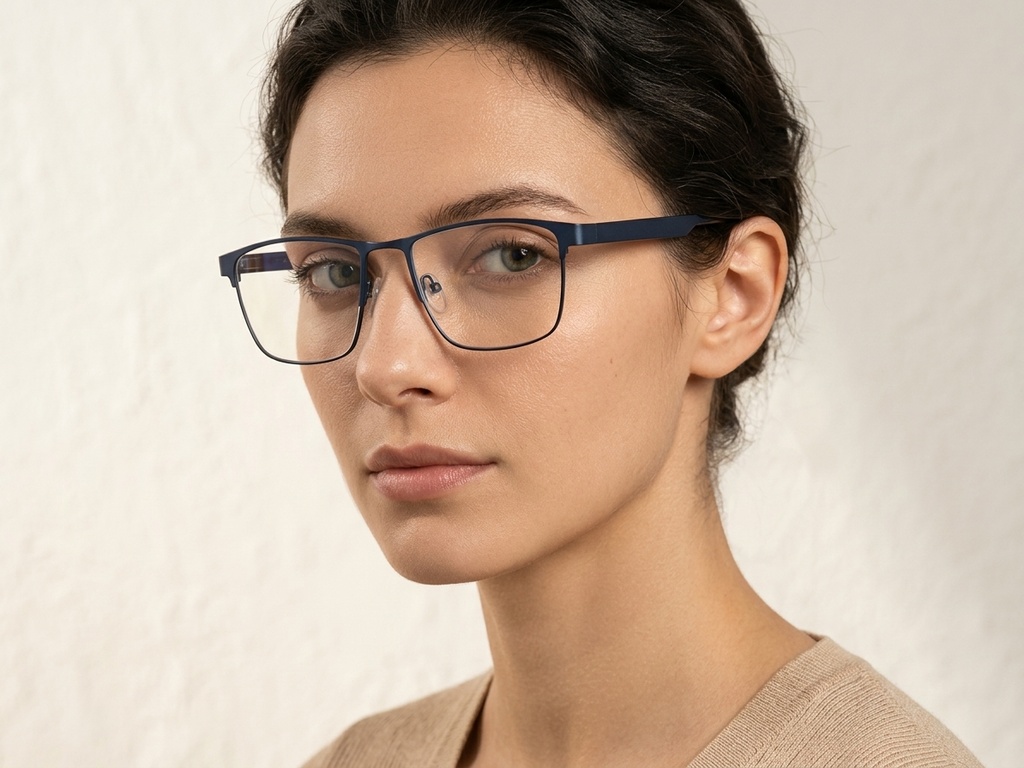 BS2425-0600_Blue_Rectangular_Metal_Glasses_corner-tryon_female