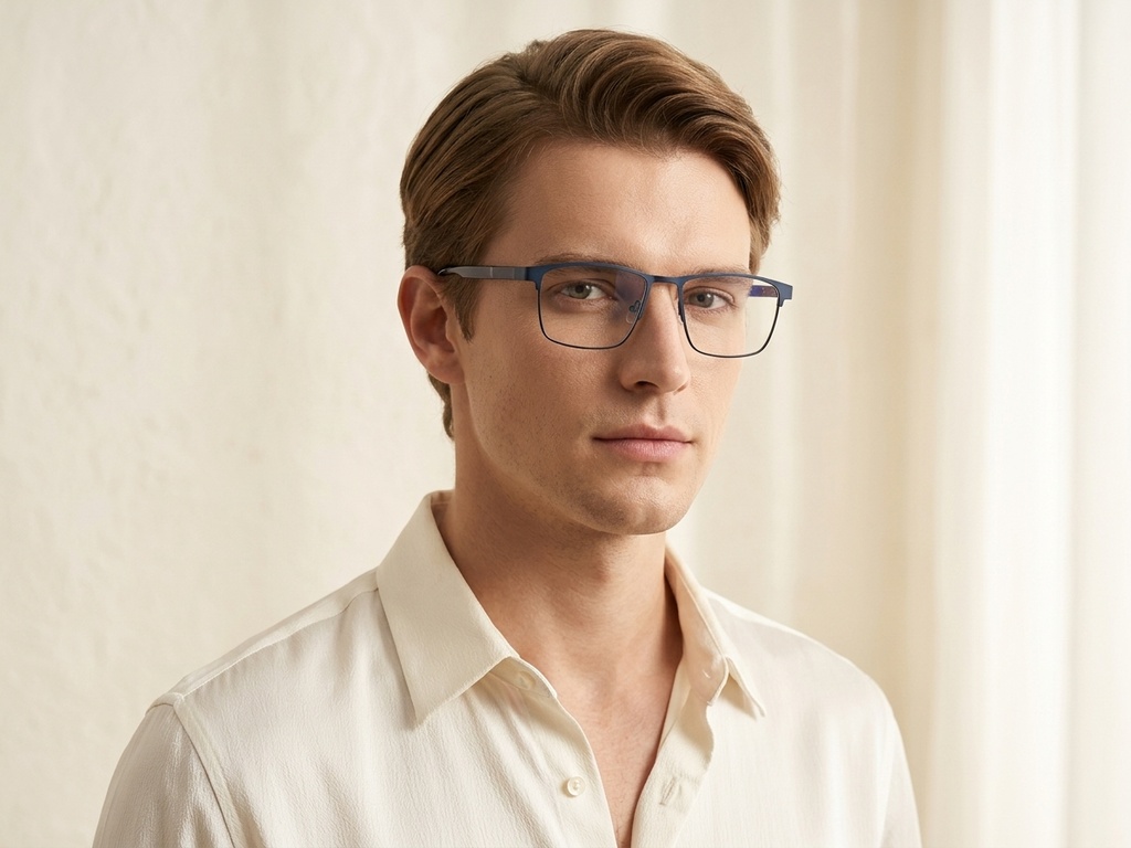 BS2425-0600_Blue_Rectangular_Metal_Glasses_corner-tryon_male