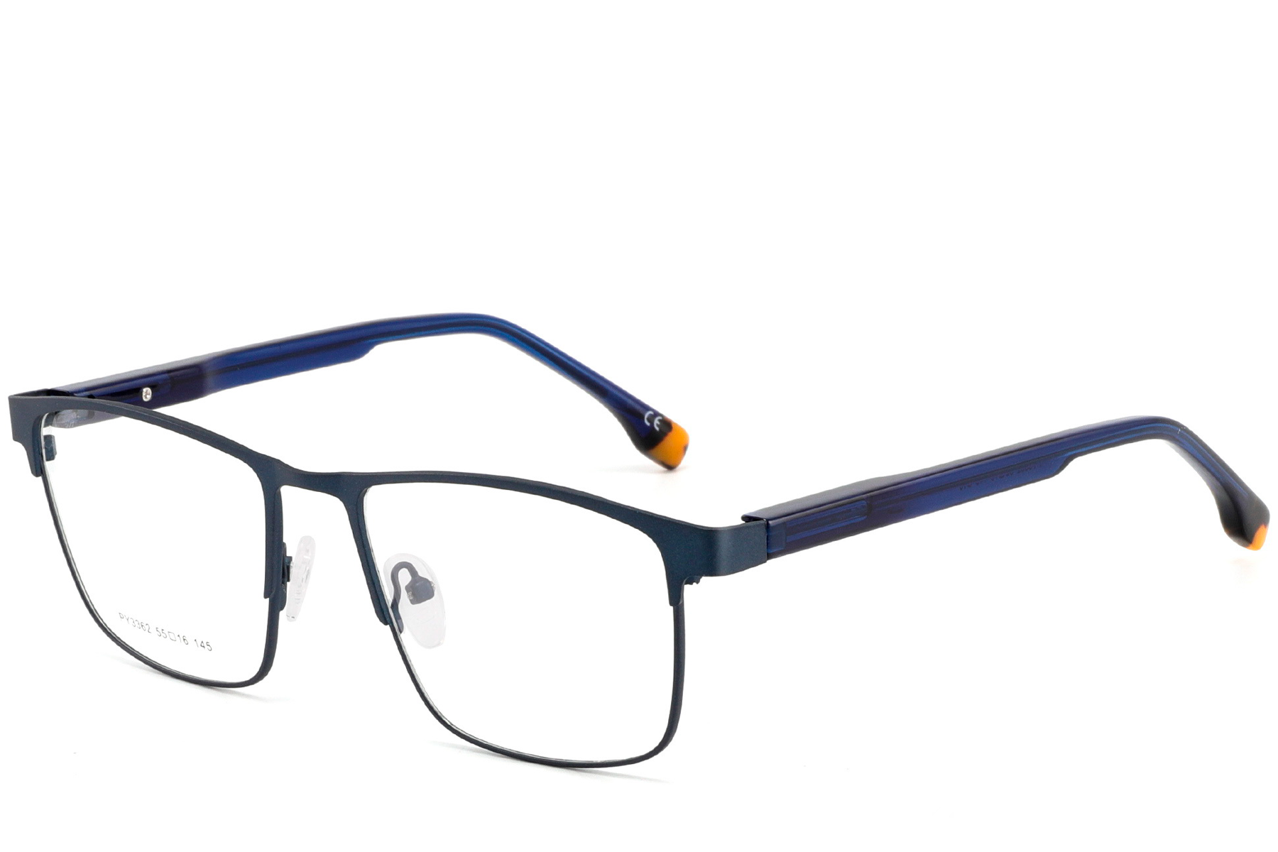 BS2425-0600_Blue_Rectangular_Metal_Glasses_corner