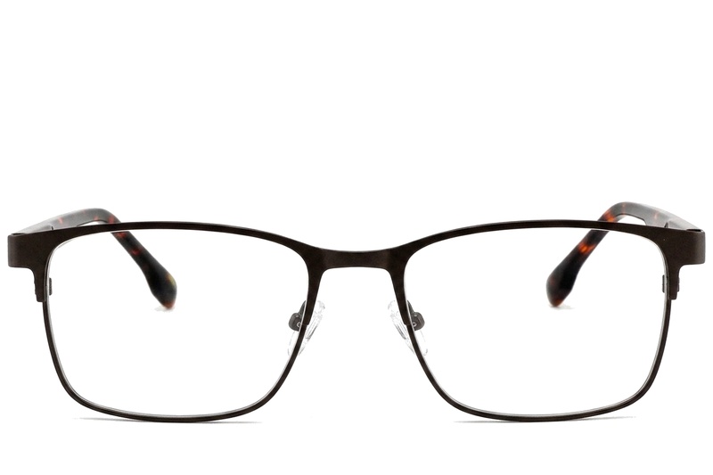 BS2425-0601_Brown_Rectangular_Metal_Glasses-front