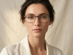 BS2425-0601_Brown_Rectangular_Metal_Glasses-tryon_female