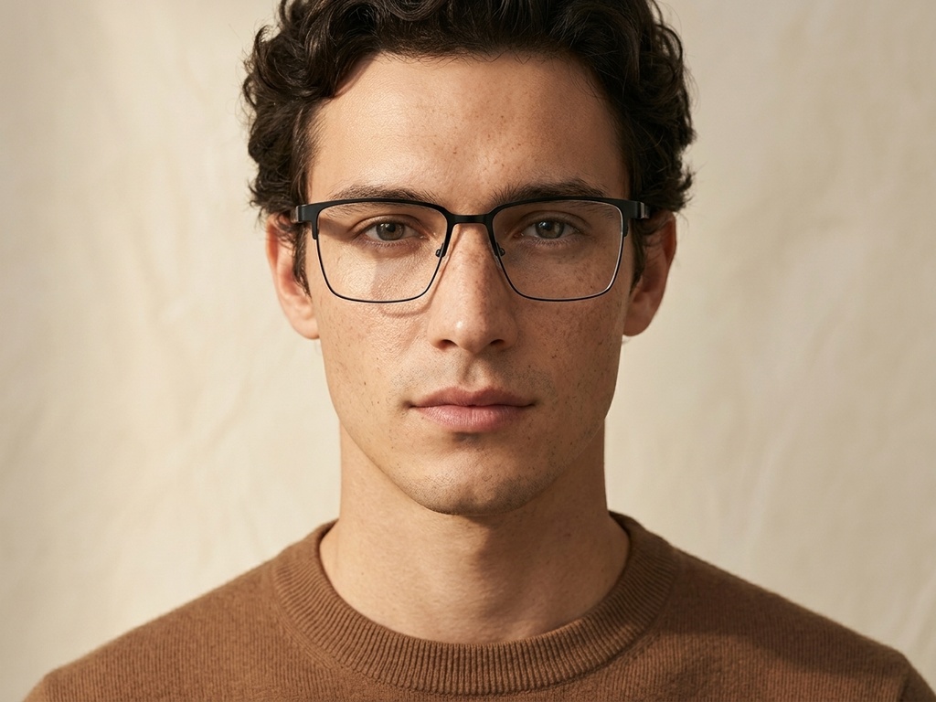 BS2425-0603_Black_Rectangular_Metal_Glasses_corner-tryon_male