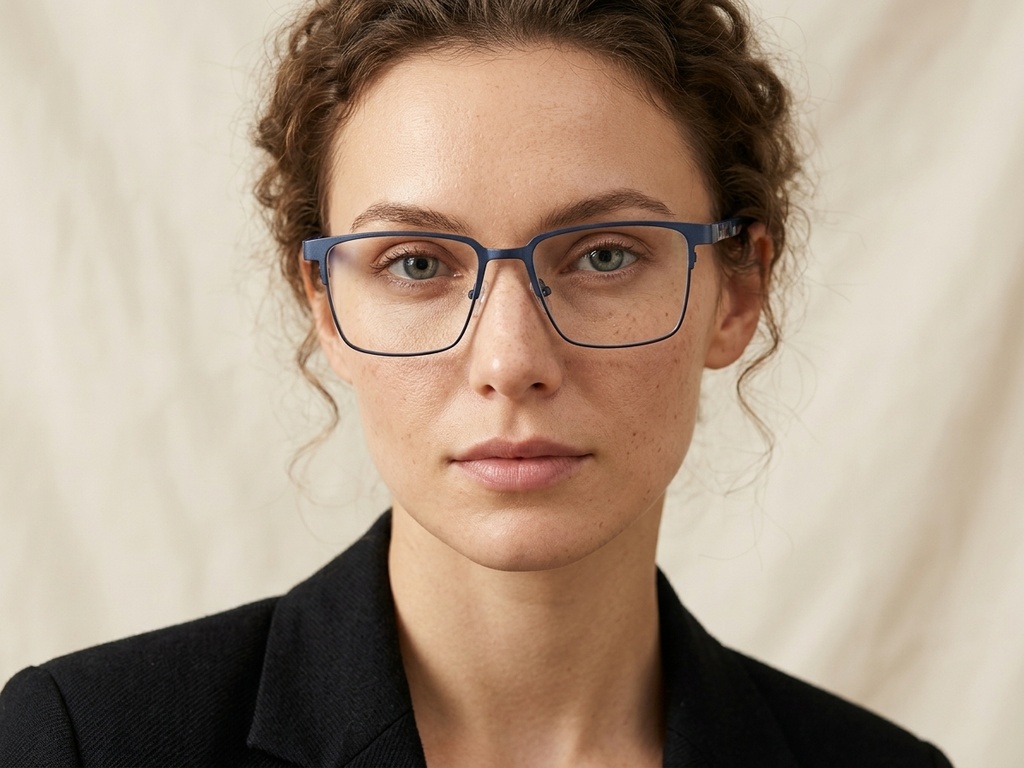 BS2425-0604_Blue_Rectangular_Metal_Glasses_corner-tryon_female