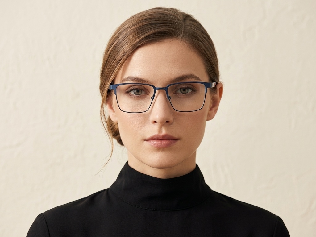 BS2425-0605_Blue_Rectangular_Metal_Glasses_corner-tryon_female