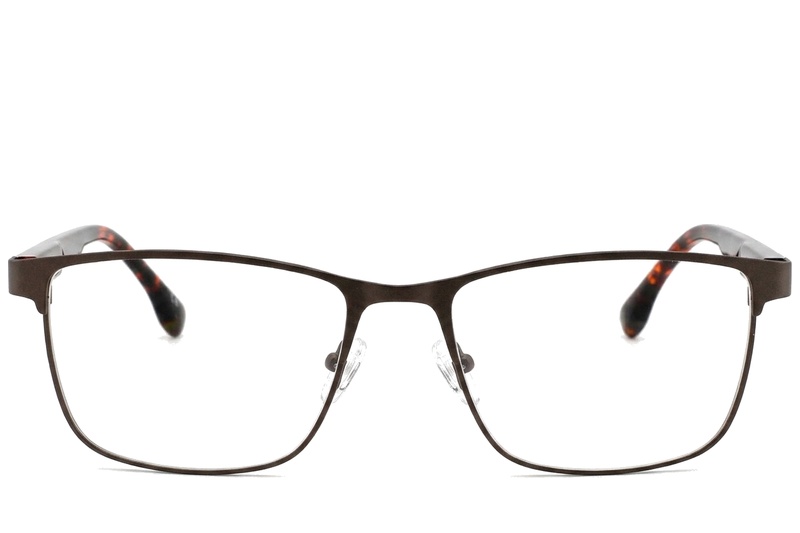 BS2425-0606_Brown_Rectangular_Metal_Glasses_corner-front