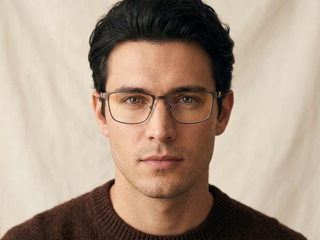 BS2425-0606_Brown_Rectangular_Metal_Glasses_corner-tryon_male