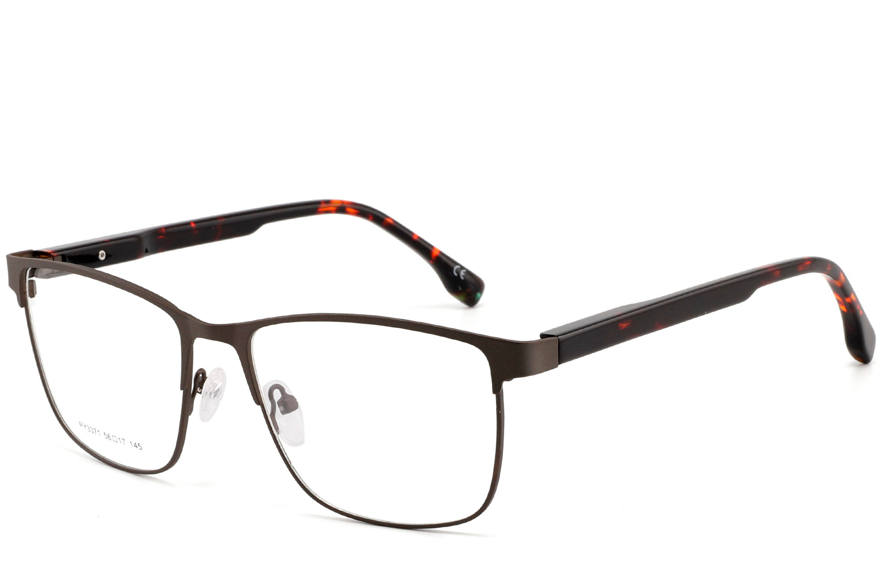 BS2425-0606_Brown_Rectangular_Metal_Glasses_corner