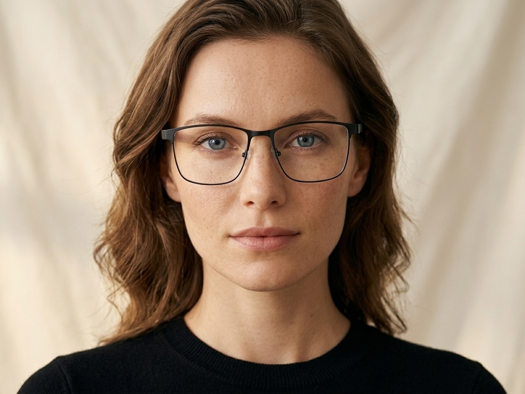 BS2425-0608_Black_Rectangular_Metal_Glasses_corner-tryon_female
