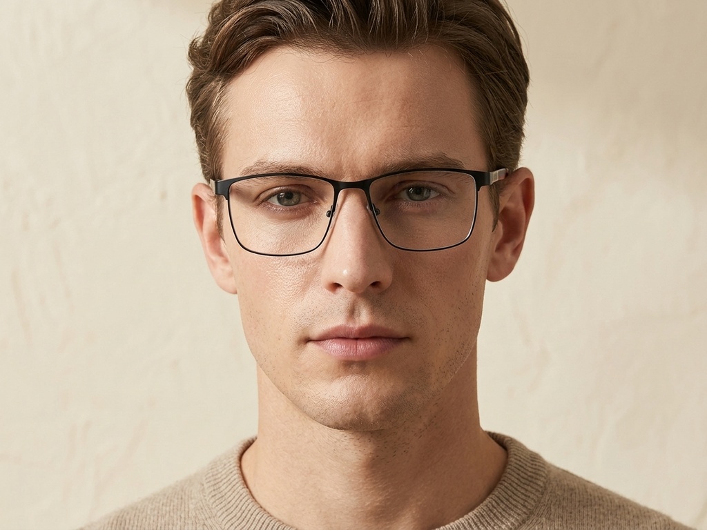 BS2425-0608_Black_Rectangular_Metal_Glasses_corner-tryon_male
