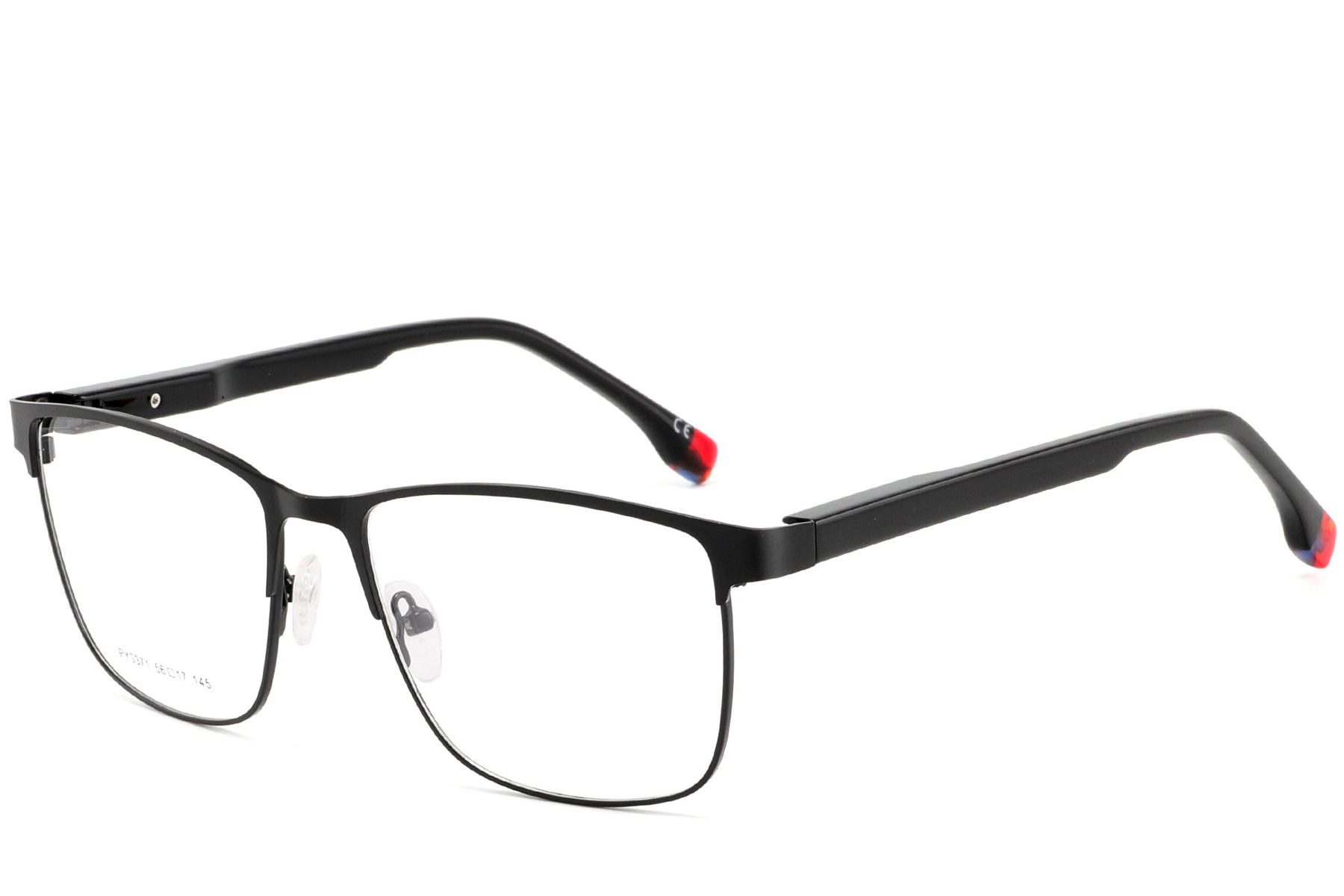 BS2425-0608_Black_Rectangular_Metal_Glasses_corner