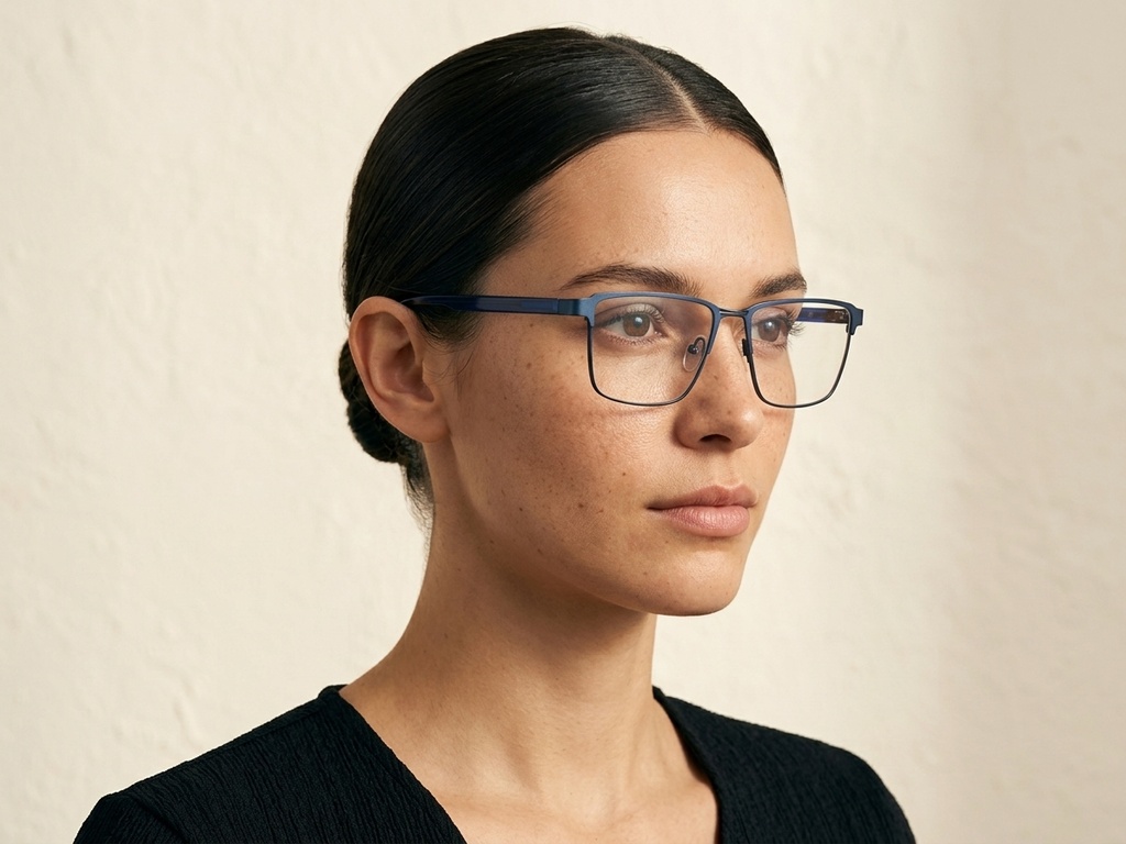 BS2425-0613_Blue_Rectangular_Metal_Glasses_corner-tryon_female