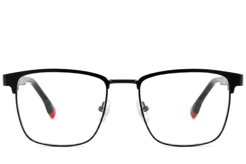 BS2425-0616_Black_Rectangular_Metal_Glasses_corner-front