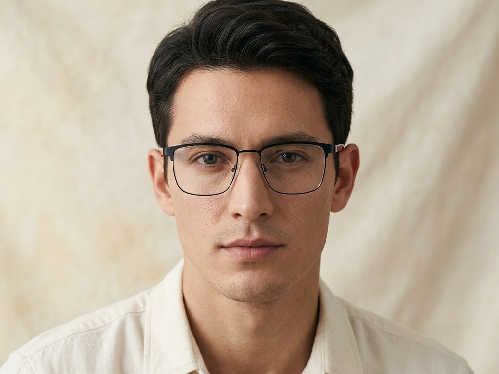 BS2425-0616_Black_Rectangular_Metal_Glasses_corner-tryon_male