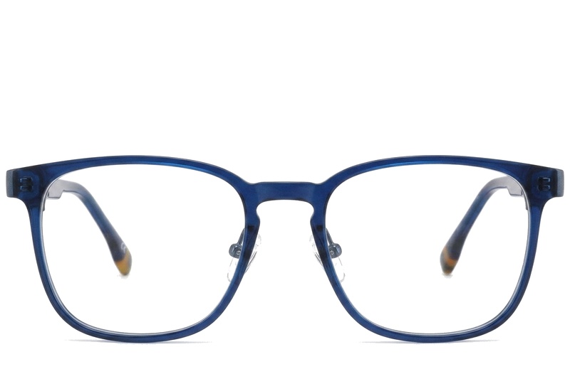BS2425-0618_Blue_Rectangular_Metal_Glasses-front