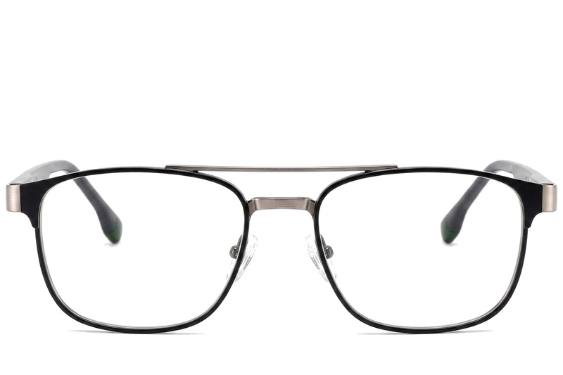 BS2425-0620_Silver_Rectangular_Metal_Glasses-front