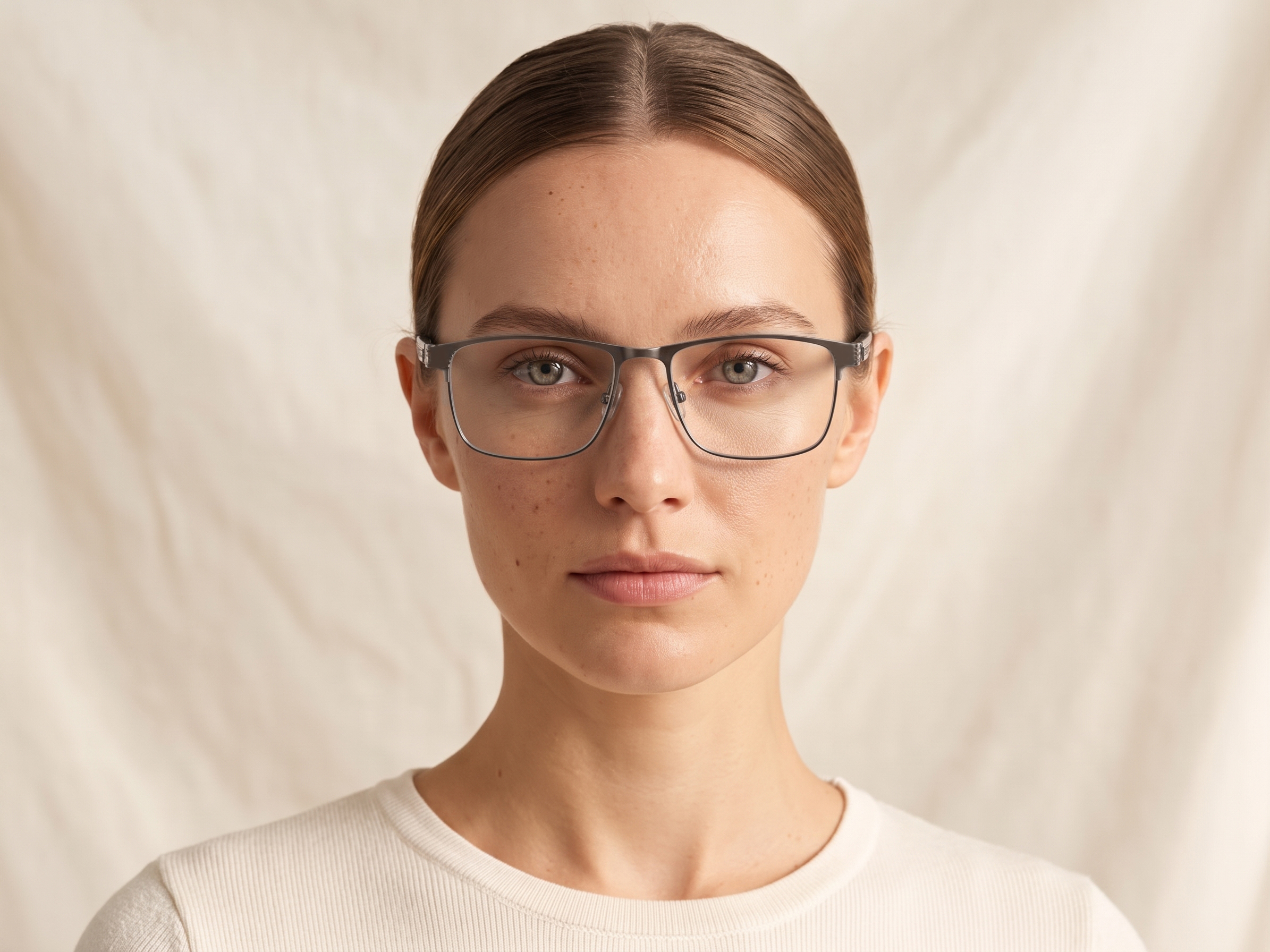 BS2425-0620_Silver_Rectangular_Metal_Glasses-tryon_female