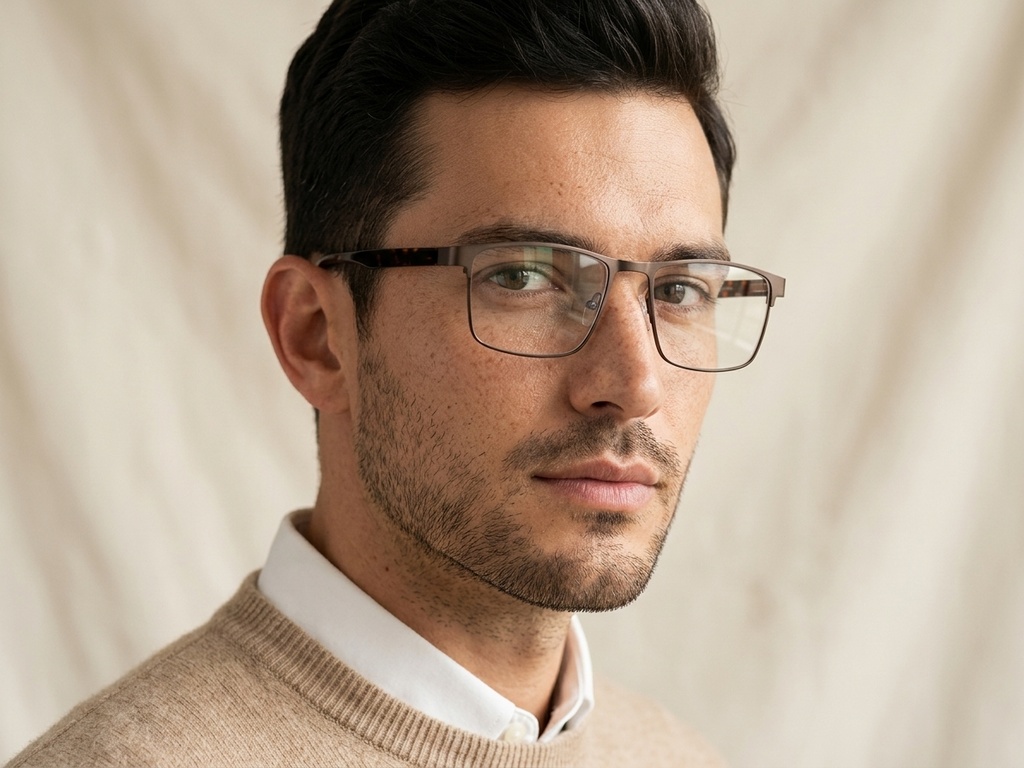 BS2425-0624_Brown_Rectangular_Metal_Glasses_corner-tryon_male