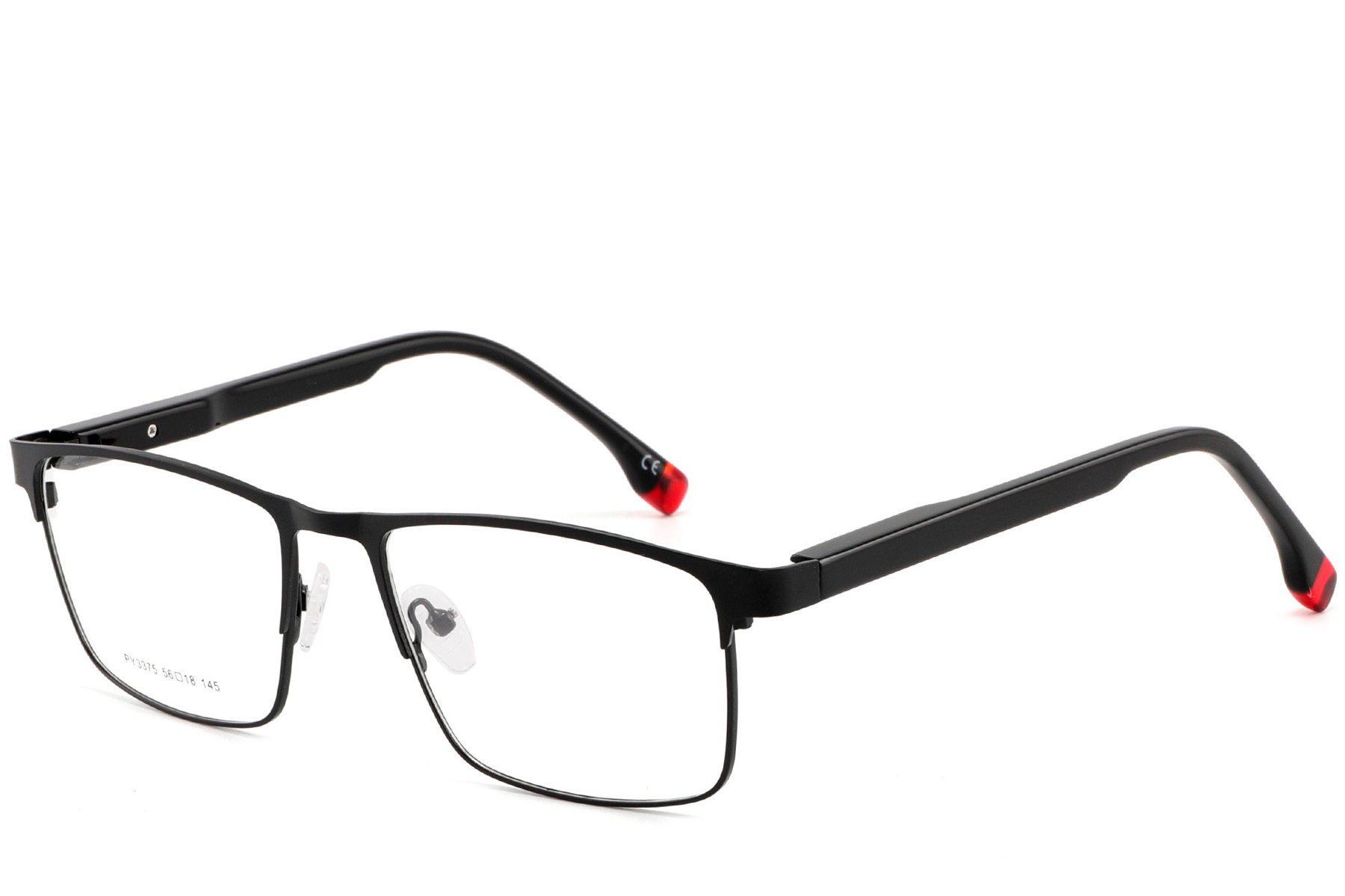 BS2425-0626_Black_Rectangular_Metal_Glasses_corner