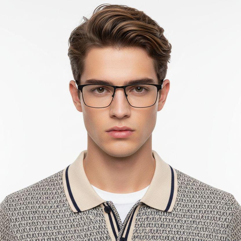 bs2425-0626_black_rectangular_metal_glasses_model