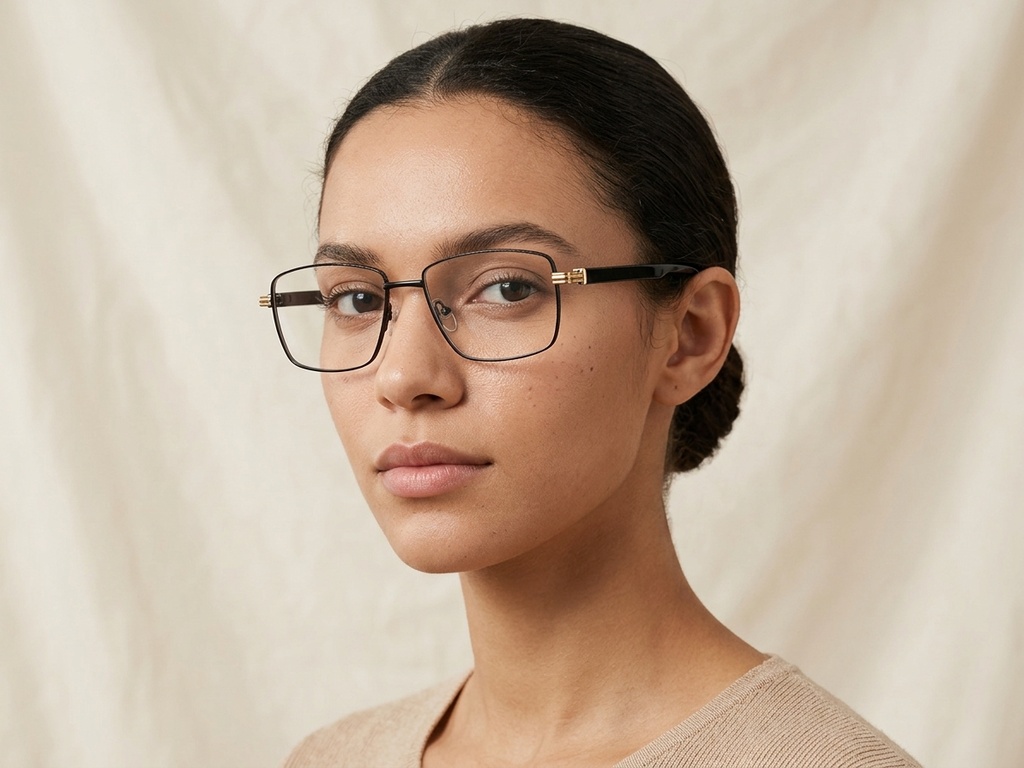 BS2425-0630_Black_Rectangular_Metal_Glasses_corner-tryon_female