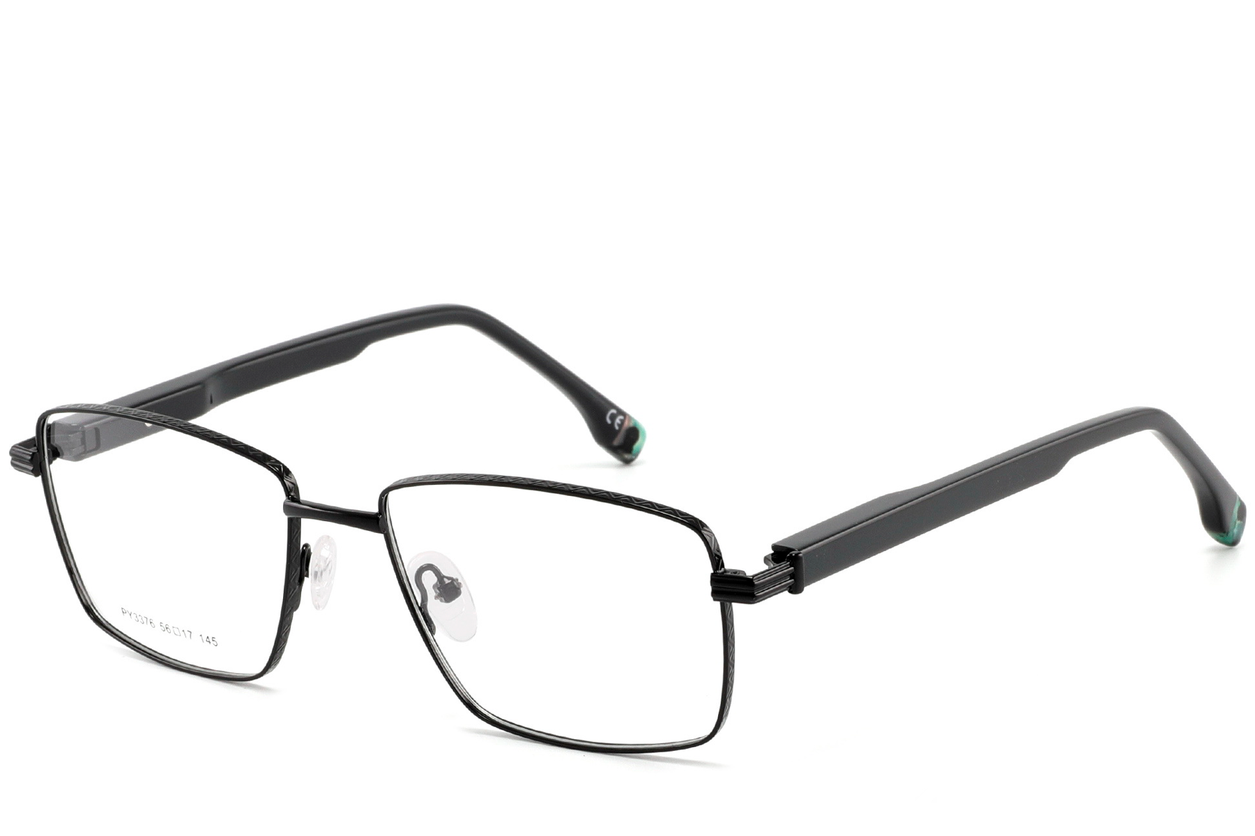 BS2425-0630_Black_Rectangular_Metal_Glasses_corner