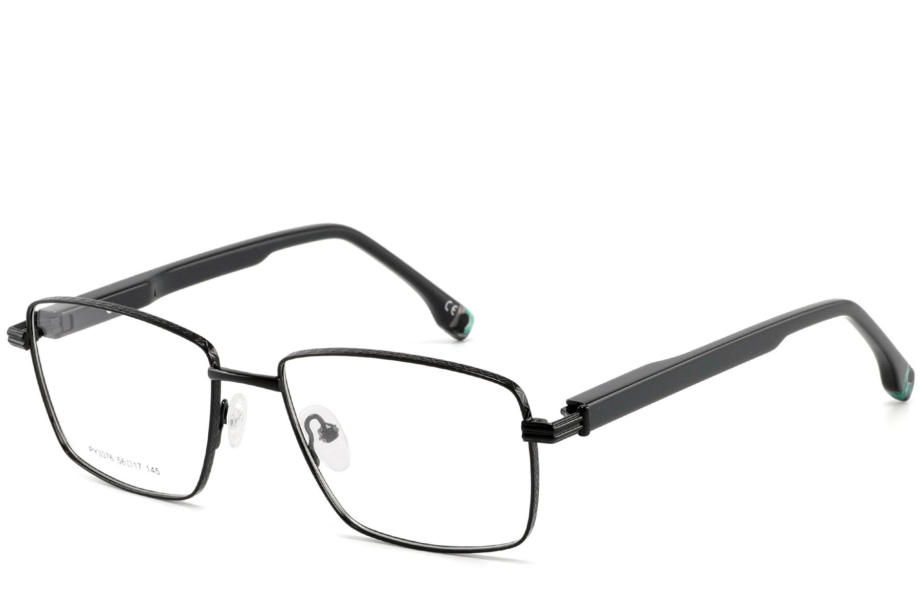 BS2425-0630_Black_Rectangular_Metal_Glasses_corner