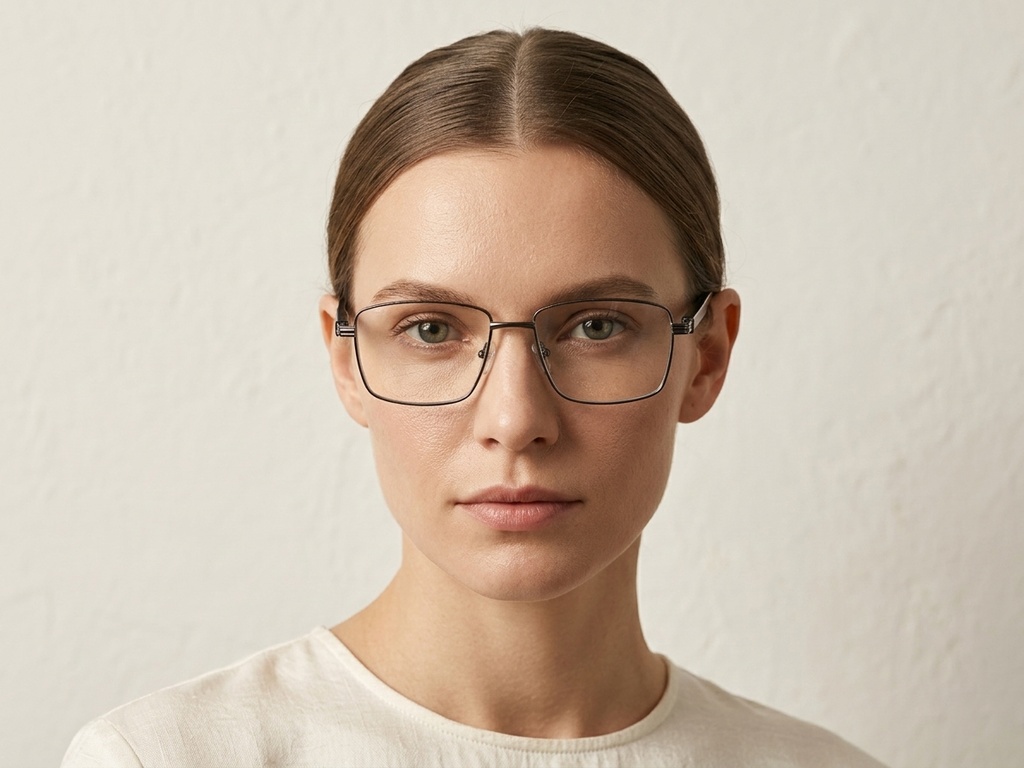 BS2425-0631_Black_Rectangular_Metal_Glasses_corner-tryon_female