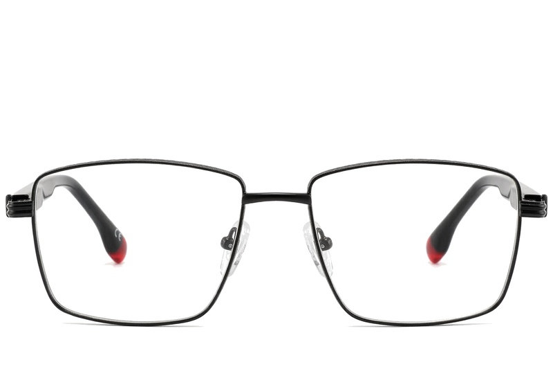 BS2425-0632_Black_Rectangular_Metal_Glasses_corner-front