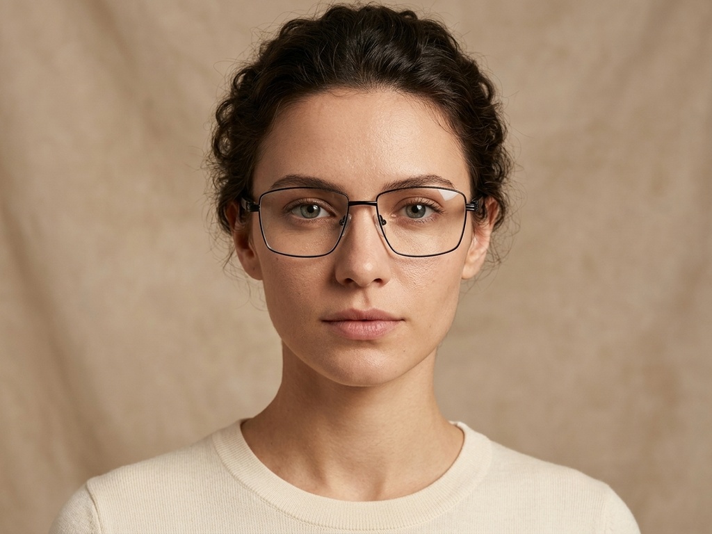 BS2425-0632_Black_Rectangular_Metal_Glasses_corner-tryon_female
