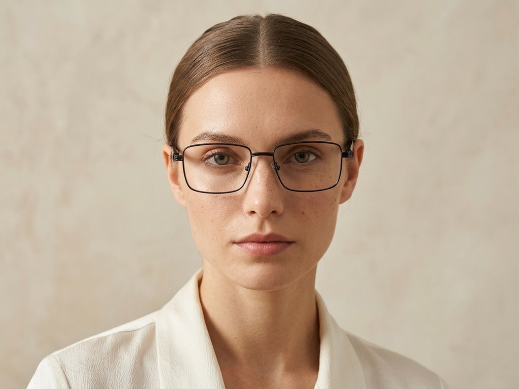 BS2425-0636_Black_Rectangular_Metal_Glasses_corner-tryon_female