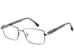 Gafas rectangulares de metal gris #BS2425-0639