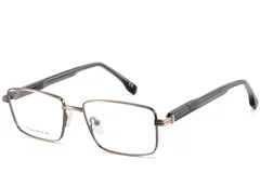 Rectangular Gray Metal Glasses #BS2425-0639