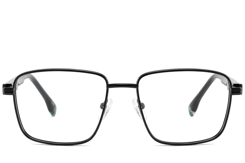 BS2425-0642_Black_Rectangular_Metal_Glasses_corner-front