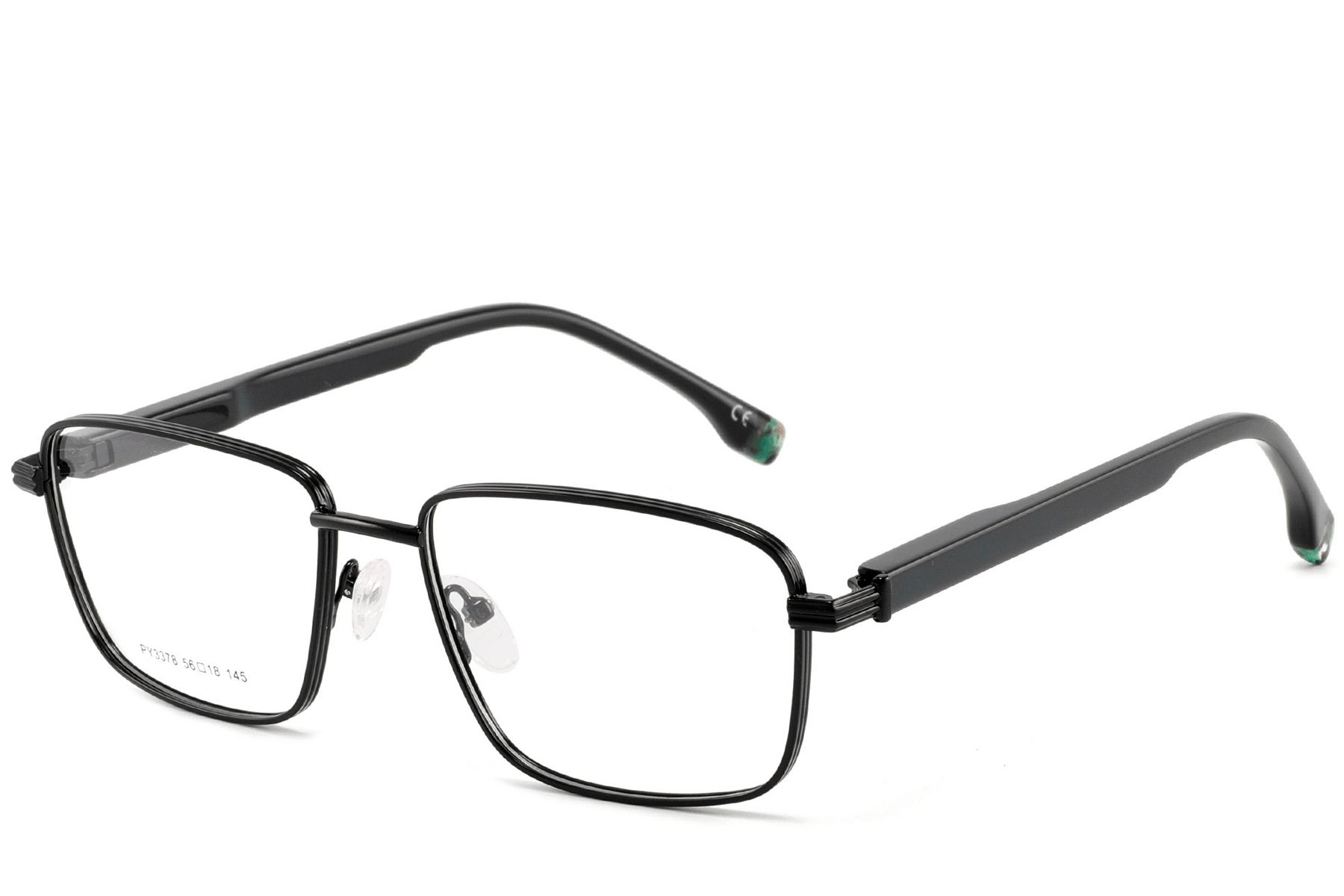 BS2425-0642_Black_Rectangular_Metal_Glasses_corner