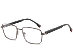 Rectangular Gray Metal Glasses #BS2425-0643
