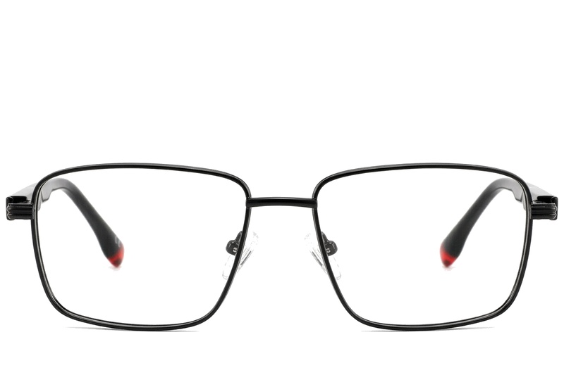 BS2425-0644_Black_Rectangular_Metal_Glasses_corner-front