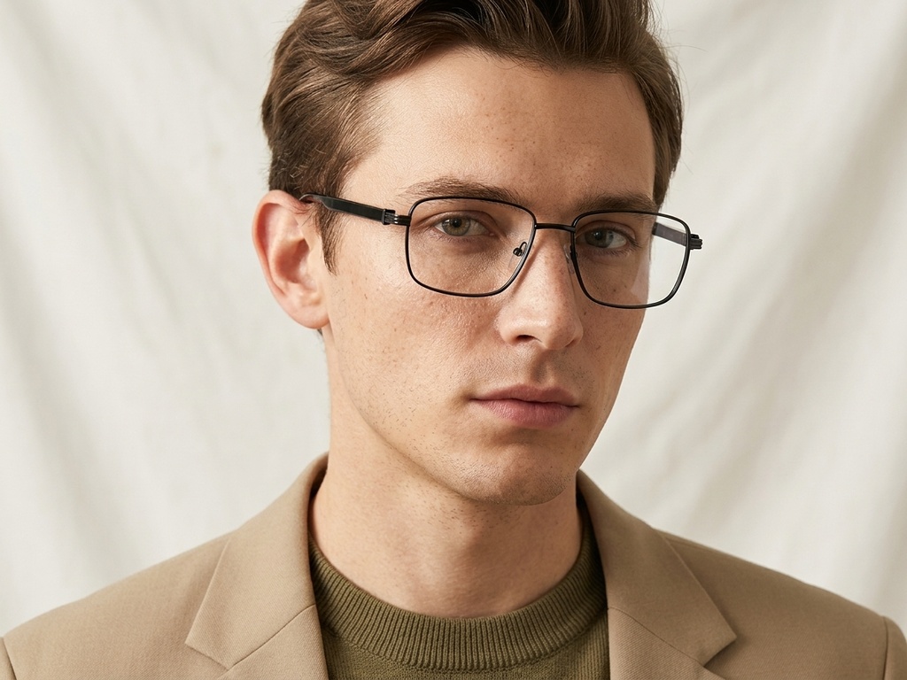 BS2425-0644_Black_Rectangular_Metal_Glasses_corner-tryon_male