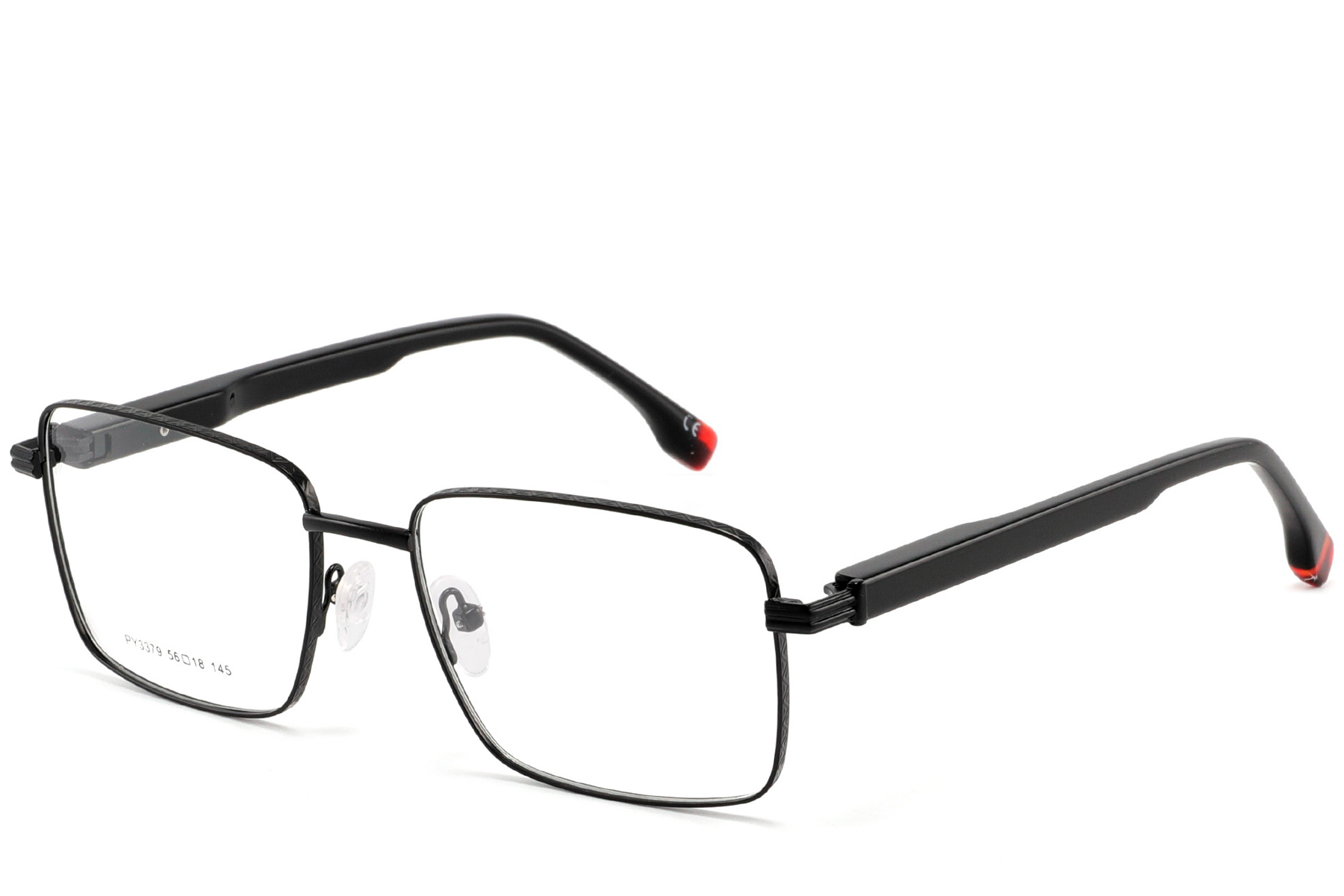 BS2425-0650_Black_Rectangular_Metal_Glasses_corner