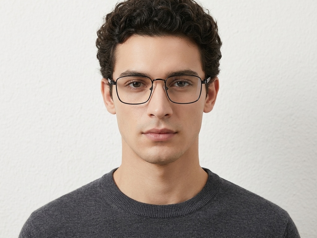 BS2425-0654_Black_Rectangular_Metal_Glasses_corner-tryon_male
