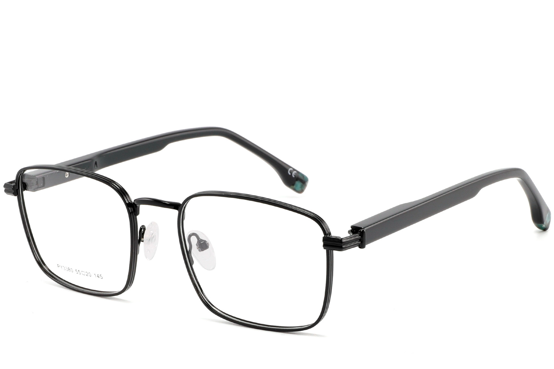 BS2425-0654_Black_Rectangular_Metal_Glasses_corner